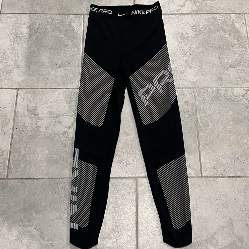 Nike Pro Black and White Athletic Leggings